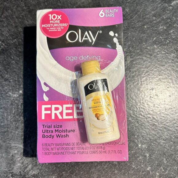 Olay AGE DEFYING With Vitamin E‎ Bar Soap 6 Bars Total w Bonus OLD FORMULA - Picture 1 of 5